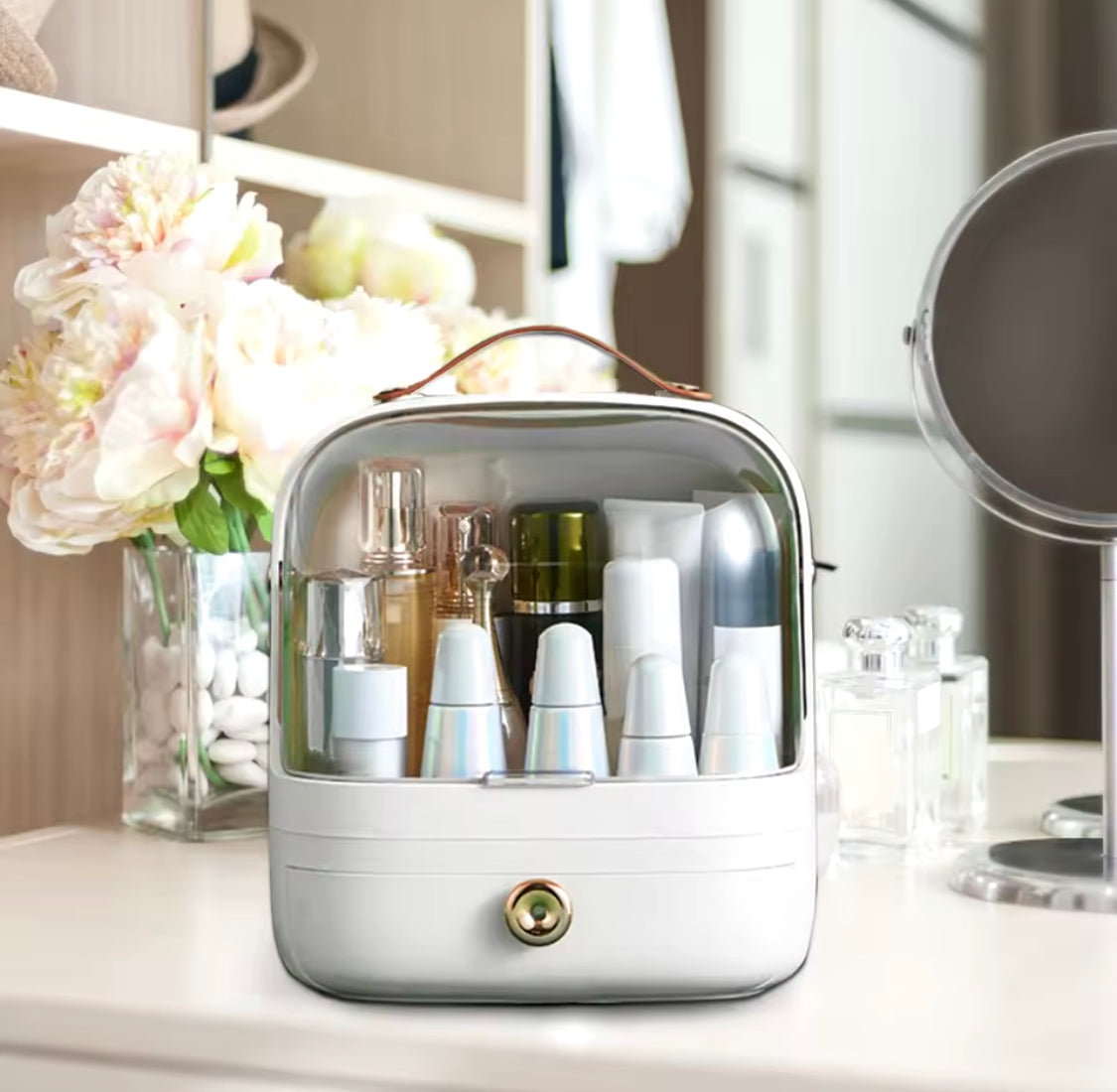 Luxury Waterproof Makeup Organizer with Drawer