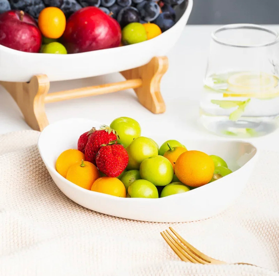 Three-Layer European Style Glass Fruit Tray – Ocean Shell Design
