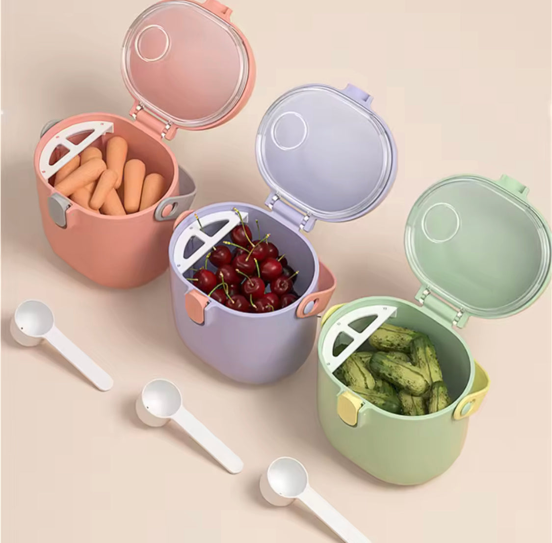 Baby Milk Powder Container with Spoon Box