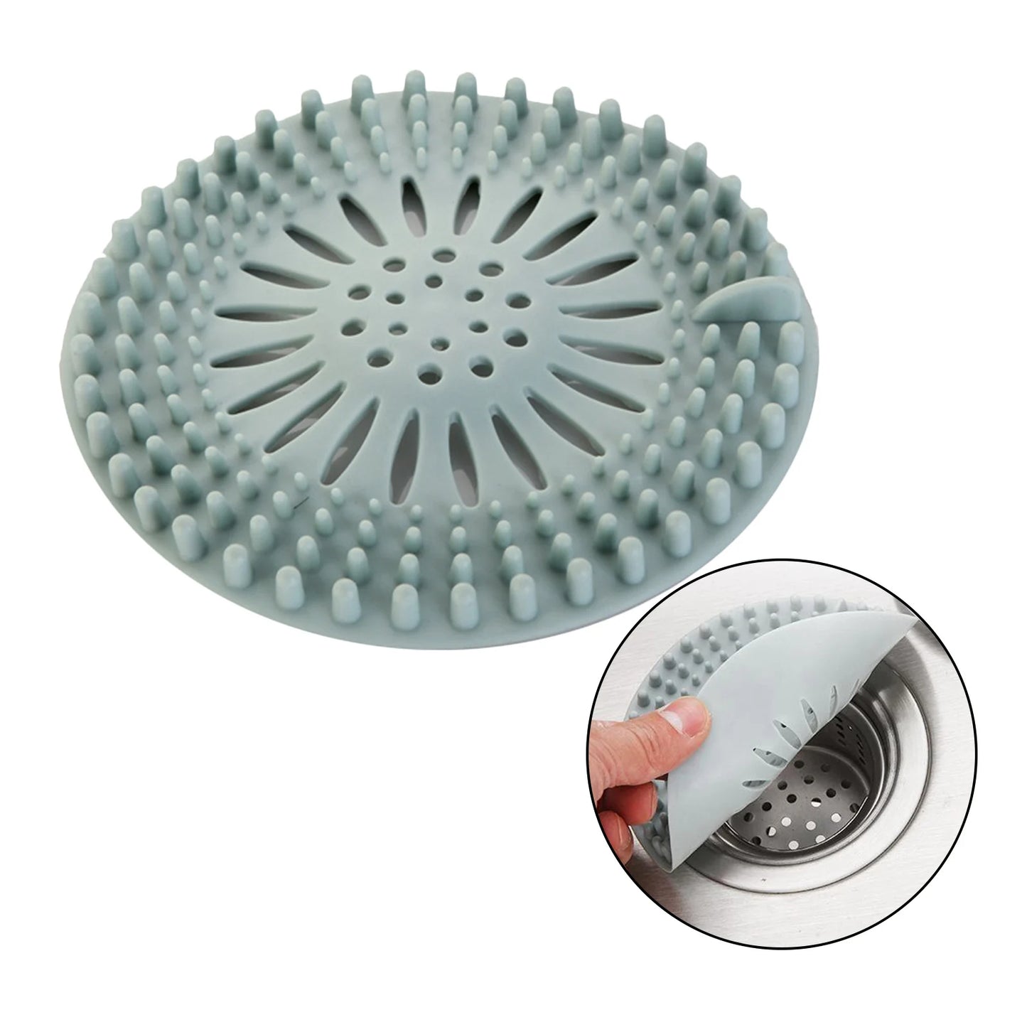 Silicone Hair Catcher Shower Drain Cover 1pc