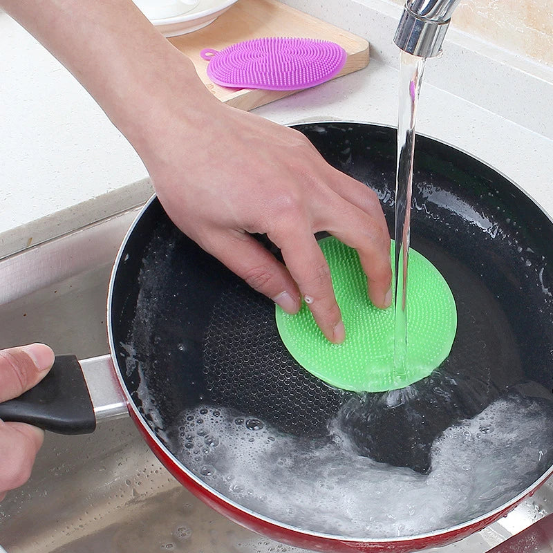 Silicone Dishwashing Scrubber Sponge for Kitchen Cleaning