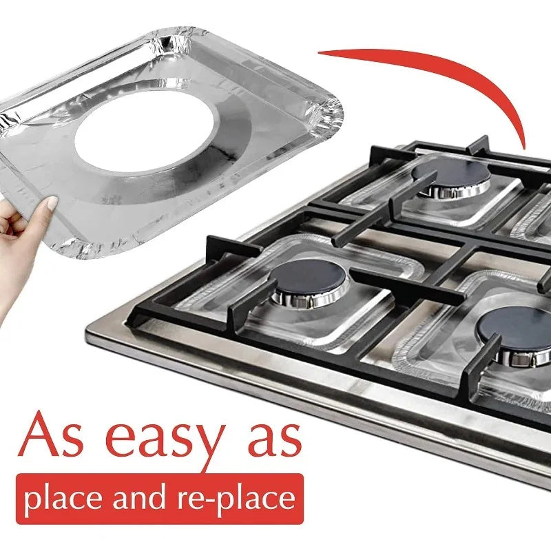 10Pcs Aluminum Foil Stove Covers for Gas Burners