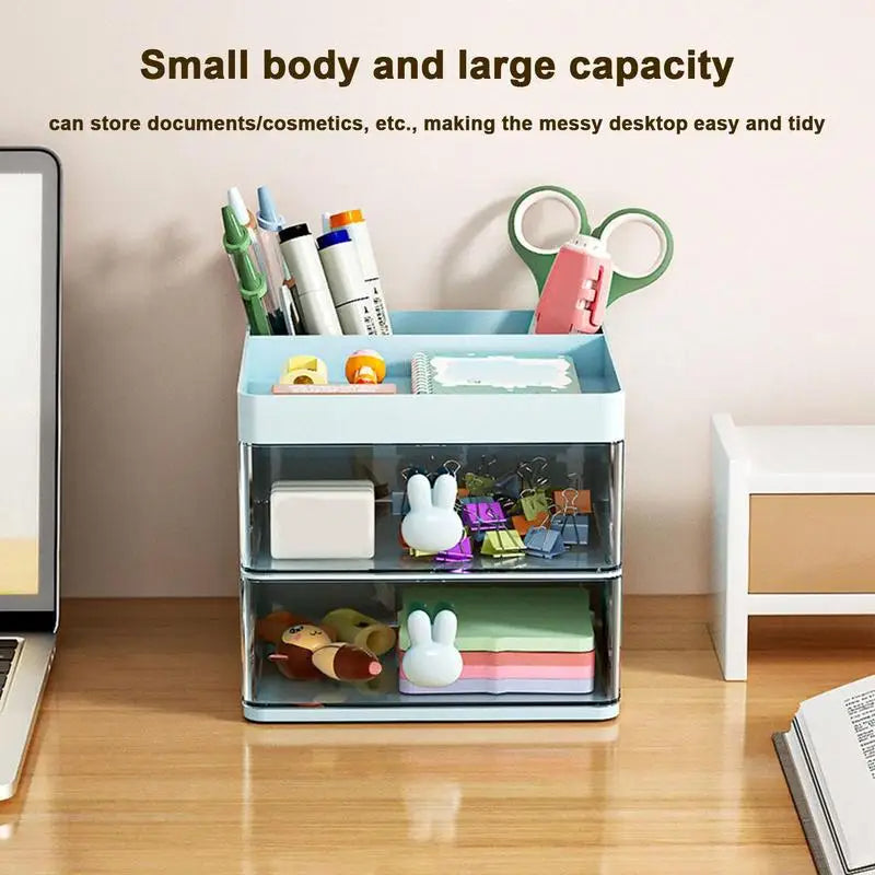 Cute Desk Organizer with Drawer – Pen Holder