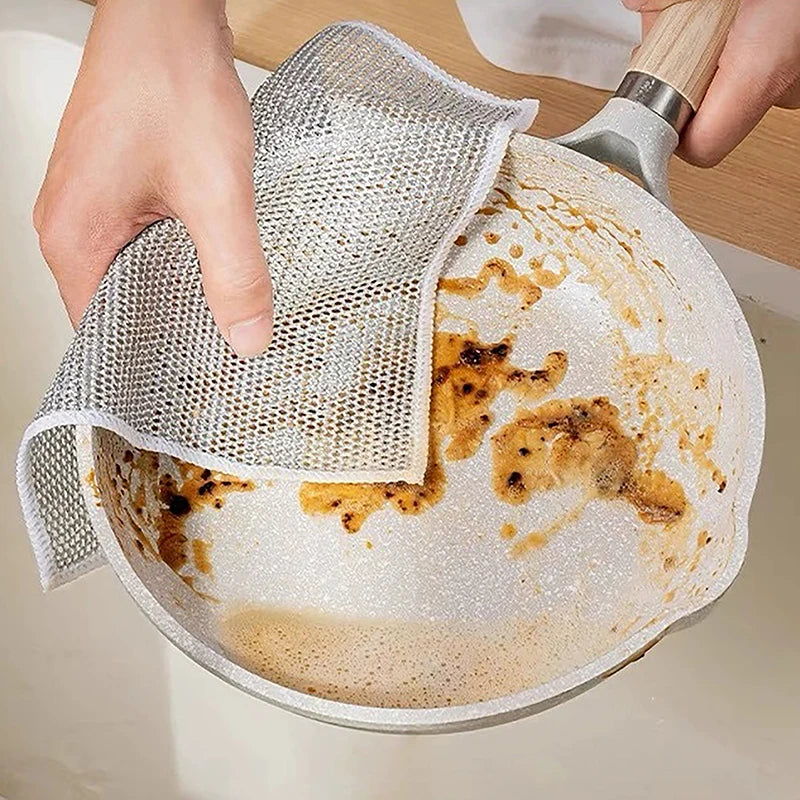 10Pcs Reusable Double-Sided Nylon Dish Towel for Cleaning