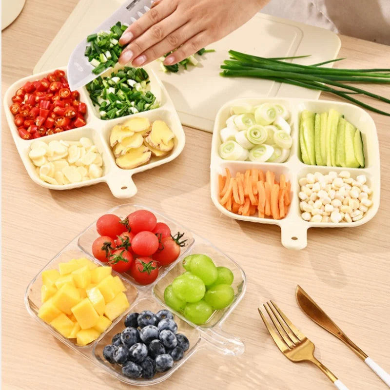 4-Compartment Divided Food Tray with Lid