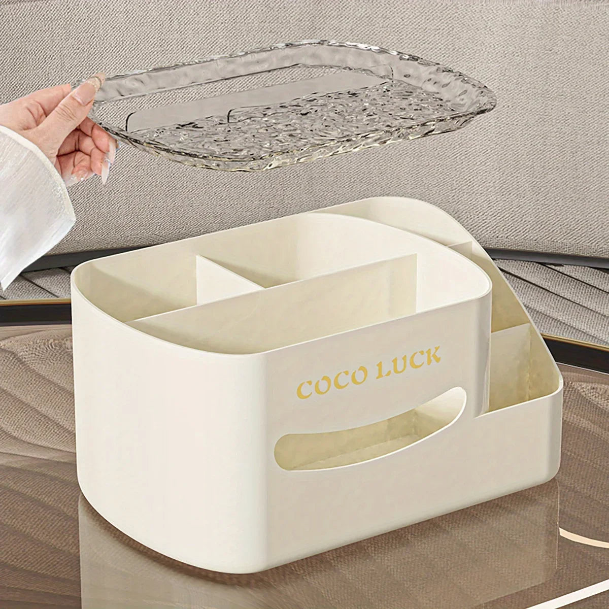 Modern Multifunction Cosmetic Organizer with Tissue Box