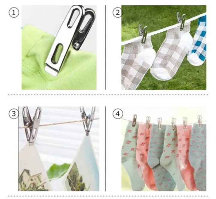 20PCS Multipurpose Stainless Steel Clothes & Laundry Clips
