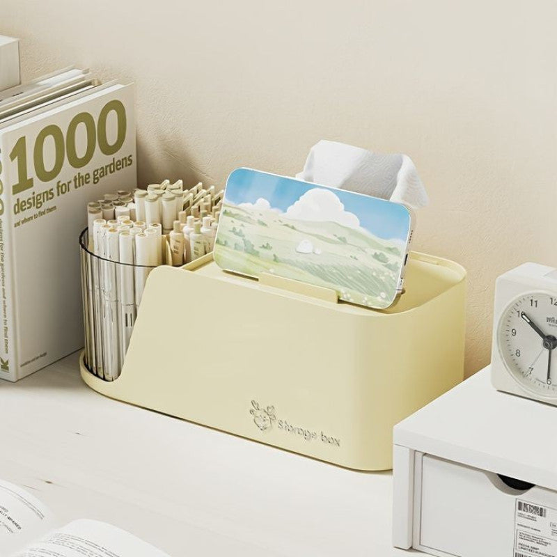 Multifunctional Decorative Tissue Box and Rotating Pen Holder