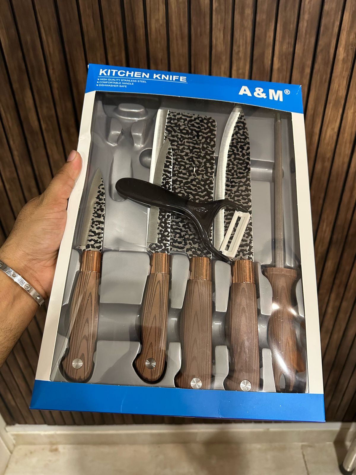 6-Piece Premium Kitchen Knife Set with Free Peeler – Chef Quality