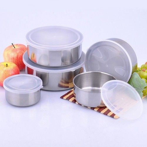 5-Piece Stainless Steel Food Storage Container Set