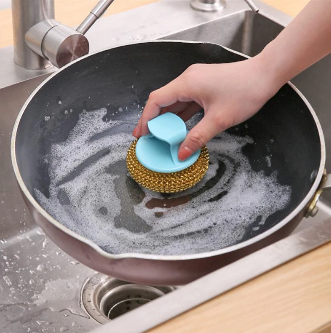 Steel Wire Ball Dish Washing Brush - 1Pc