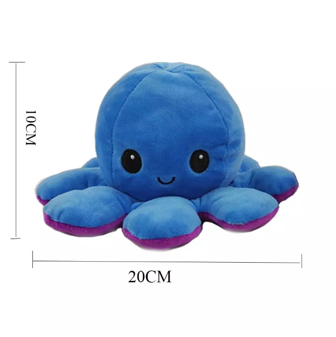 Creative Reversible Octopus Plush Toy Soft Stuffed Animal Gift - 1Pc