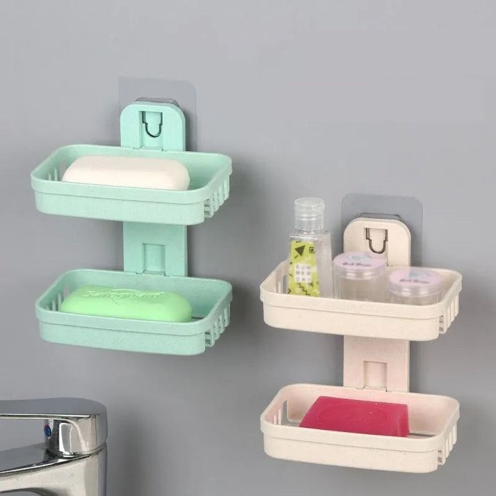 Wall-Mounted Double Layer Soap Dish Holder
