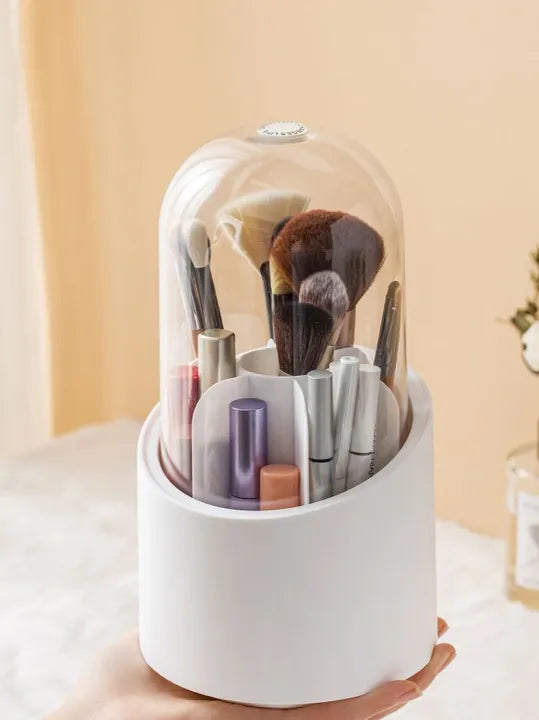 360Β° Rotating Transparent Makeup Brush & Jewelry Organizer