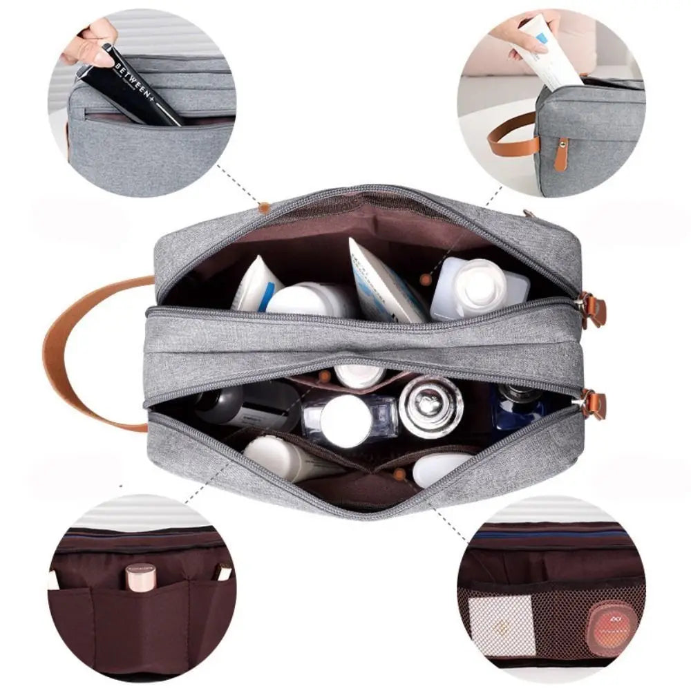 Travel Leather Cosmetic Organizer Bag for Women
