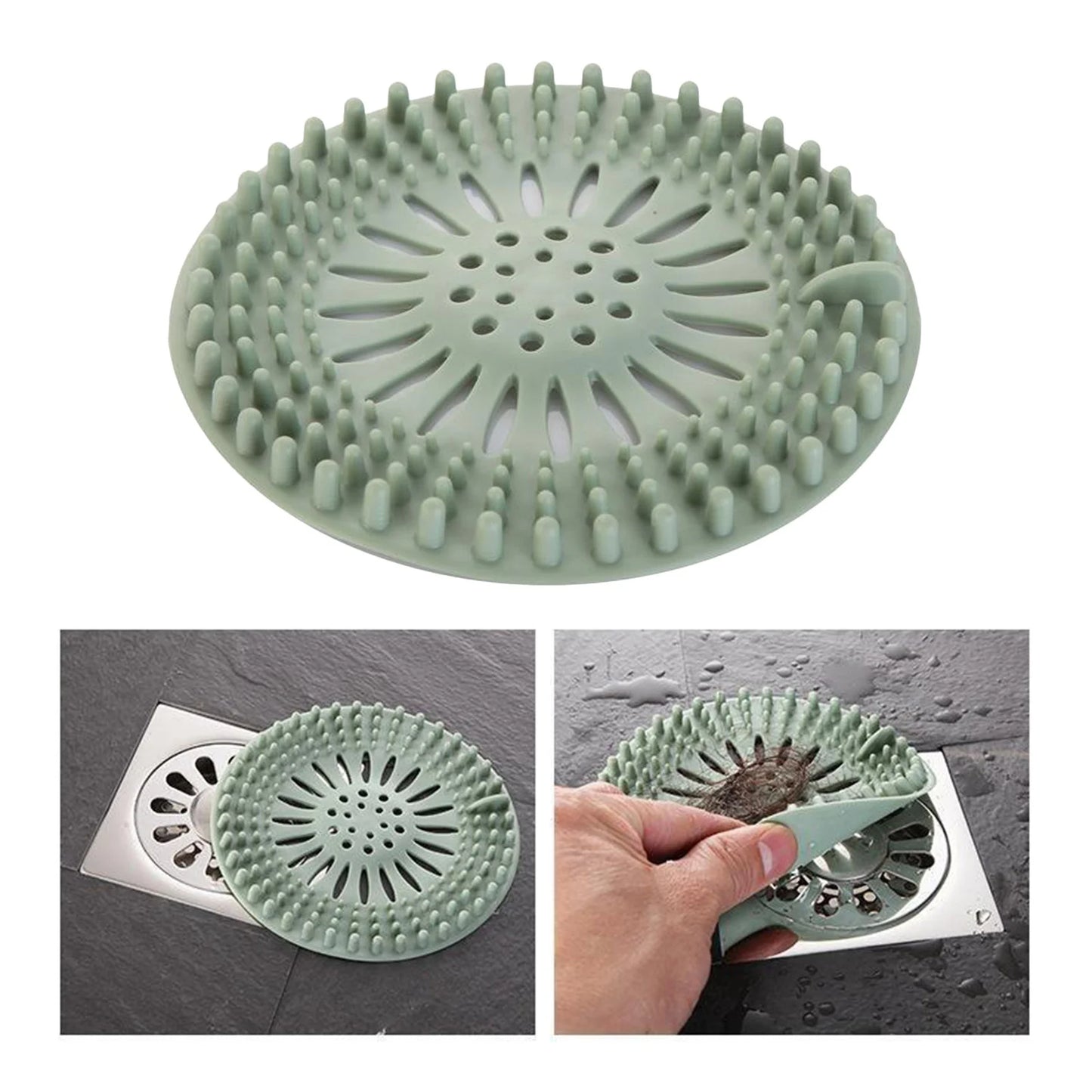 Silicone Hair Catcher Shower Drain Cover 1pc