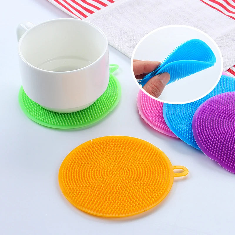Silicone Dishwashing Scrubber Sponge for Kitchen Cleaning