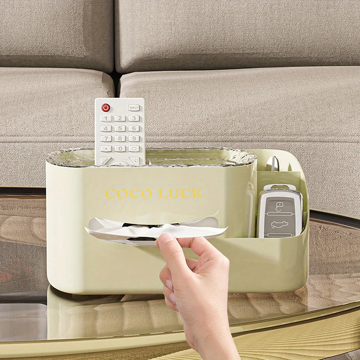 Modern Multifunction Cosmetic Organizer with Tissue Box