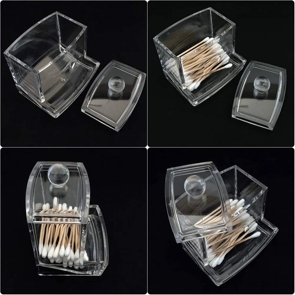 Acrylic Cotton Buds Storage Organizer Box