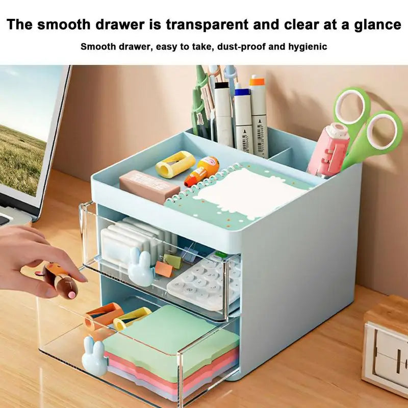 Cute Desk Organizer with Drawer – Pen Holder
