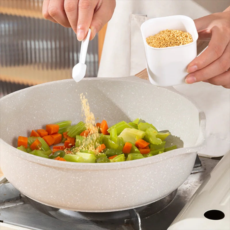 4-Grid Spice Container Set | Kitchen Storage & Seasoning Box