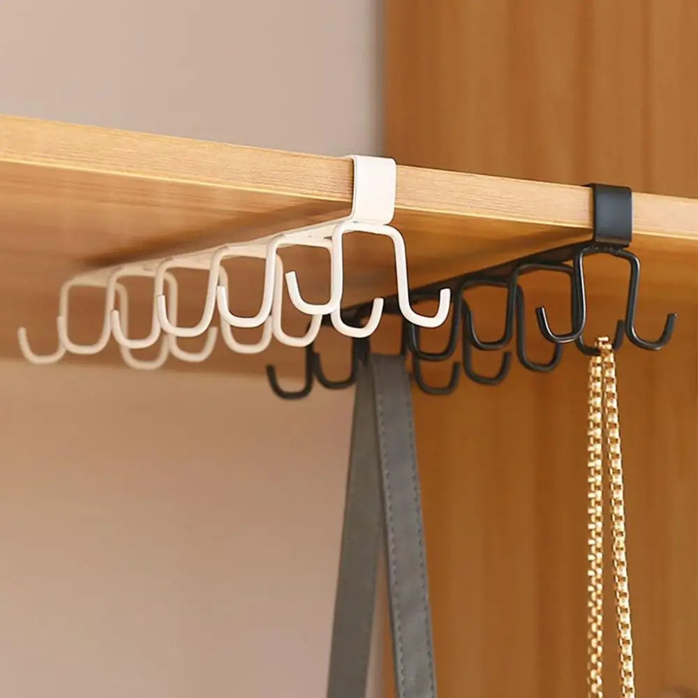 Multifunctional Double-Row Kitchen Cabinet Metal Hook Organizer