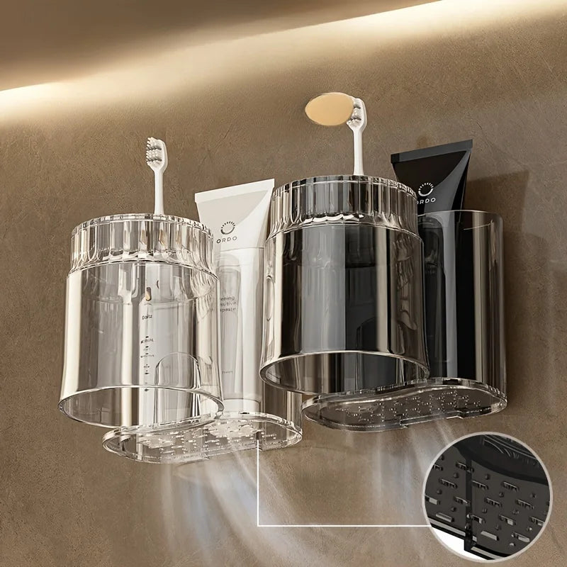 Wall Mounted Toothbrush and Toothpaste Holder