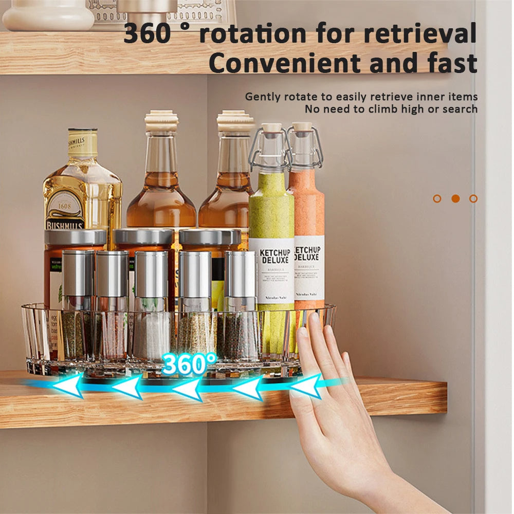 360° Rotating Spice Rack Storage Organizer