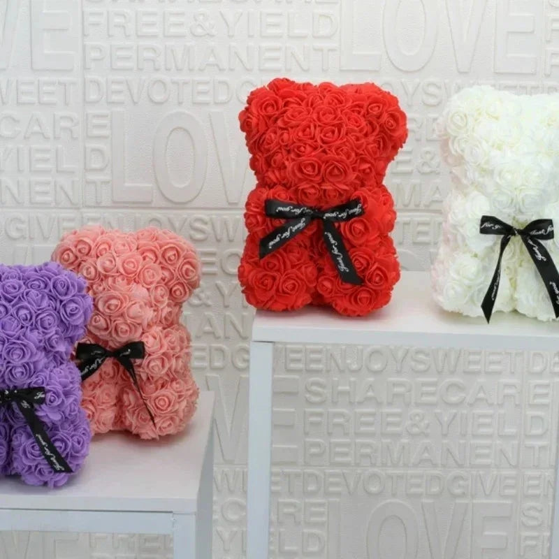 Romantic Rose Bear Gift | Eternal Flower Teddy Bear