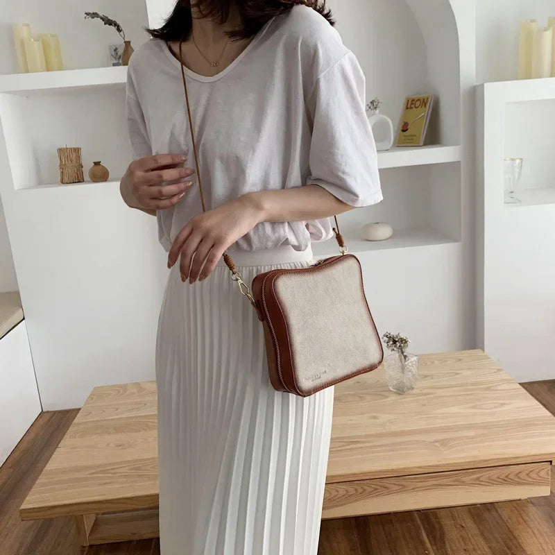 Cute Bread Shaped Flap Shoulder Crossbody Bag for Women