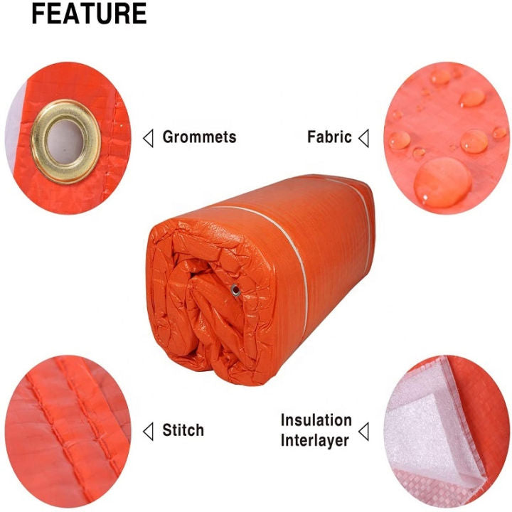 Heavy-Duty Orange PVC Tarpaulin – Waterproof Tarpal Sheet