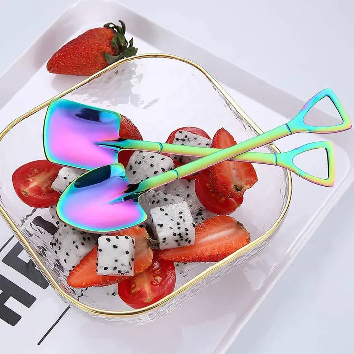 Creative Stainless Steel Shovel Spoons for Dessert & Coffee