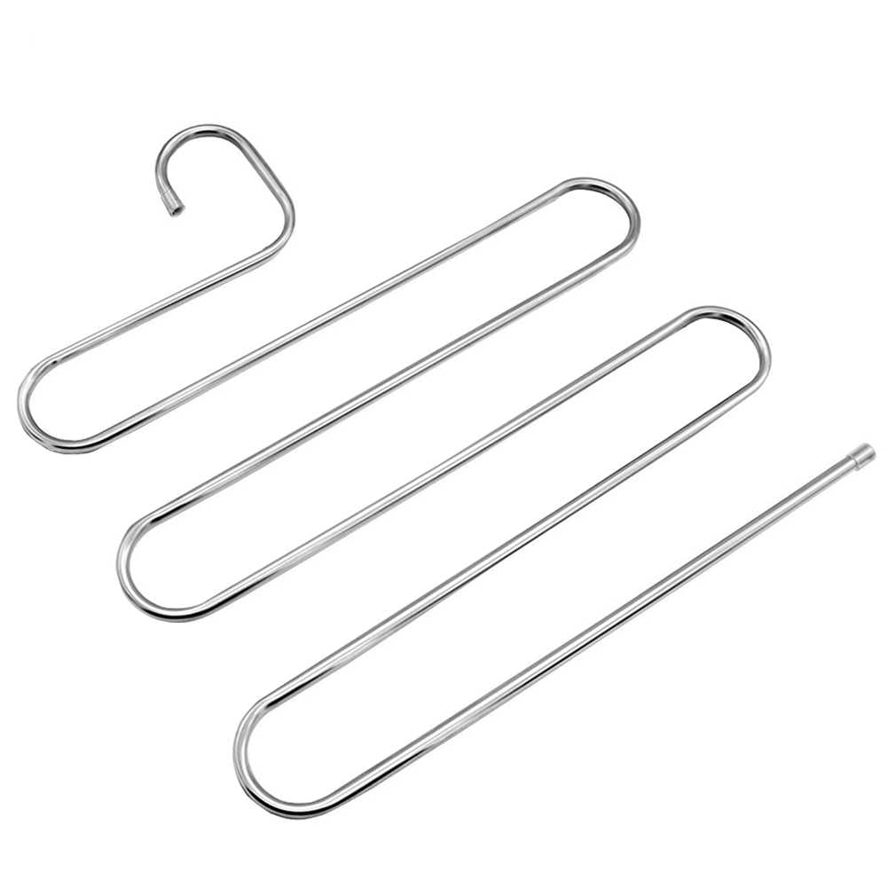 Multi Functional Stainless Steel 5 Layer Clothes Hangers - 1 Pc
