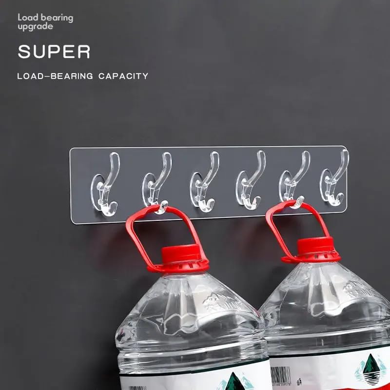 Multipurpose Strong Self Adhesive Transparent Wall Hooks