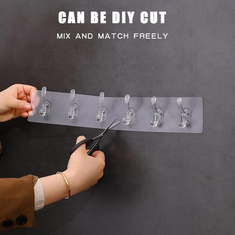 Multipurpose Strong Self Adhesive Transparent Wall Hooks