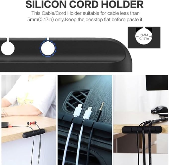 Silicone Cable Organizer & Desktop Wire Management Clips