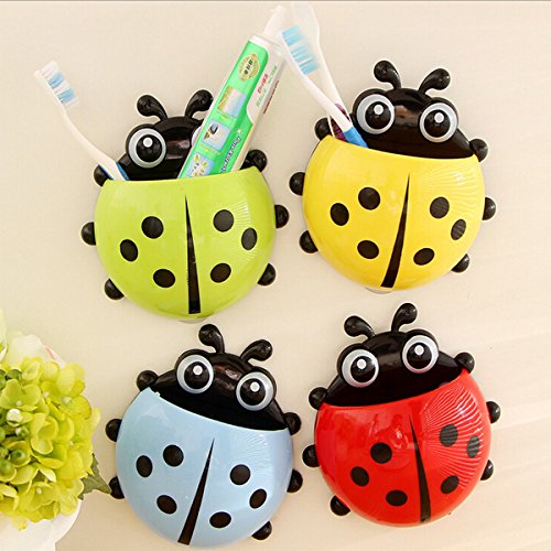 Attractive Ladybird Toothbrush Holder for Bathroom Wall