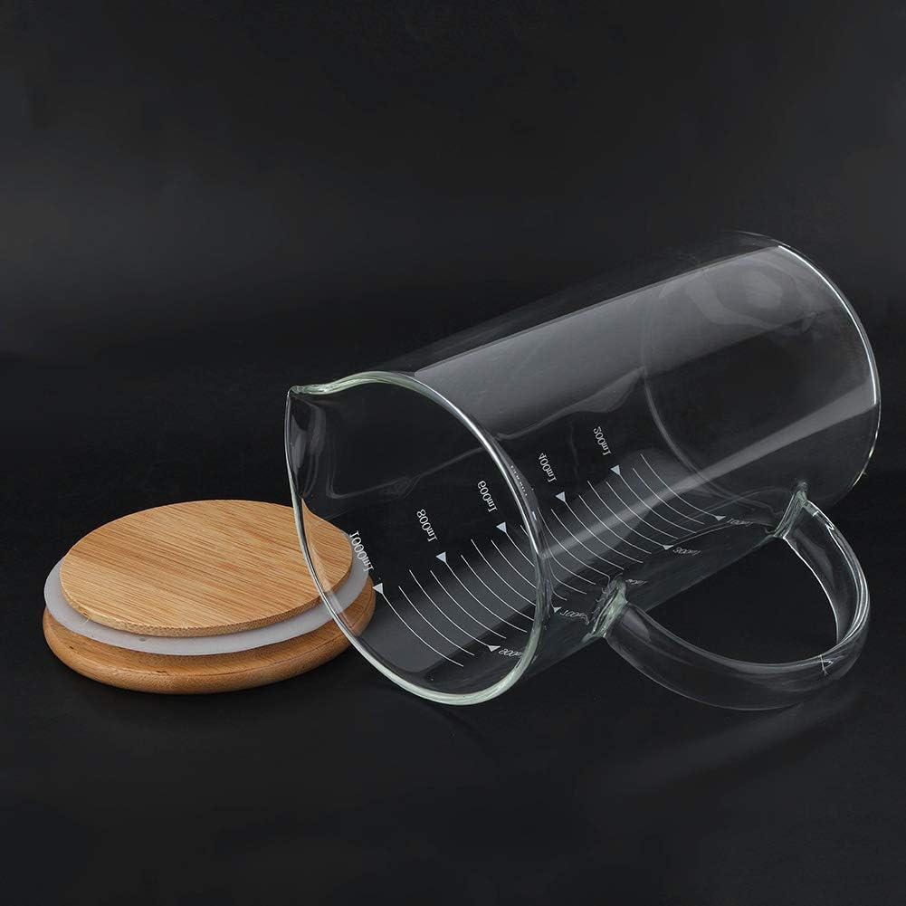 Glass Measuring Jug with Wooden Lid