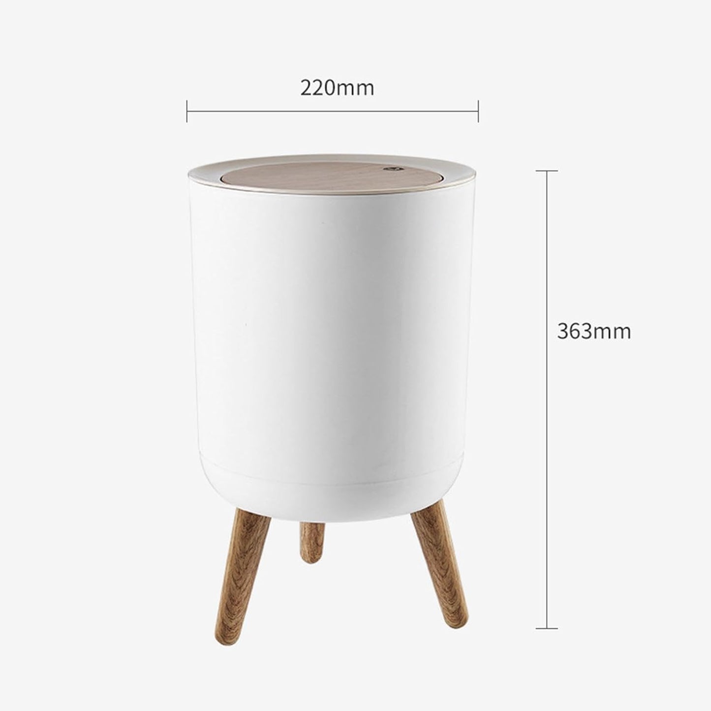 Wooden High-Foot Round Dustbin – Heavy Quality Bin