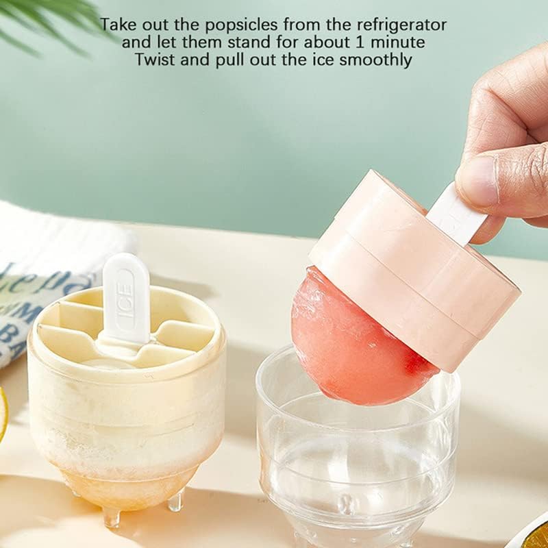 4pcs Ice Lolly Mold Set – Round Ice Jelly Maker