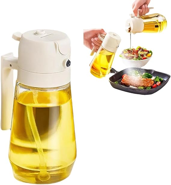 2-in-1 Oil Sprayer & Dispenser Bottle – Glass