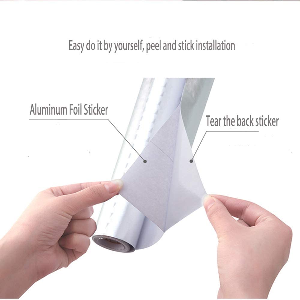 Aluminum Foil Kitchen Oil-Proof Waterproof Self-Adhesive Sticker 60Cm x 2M