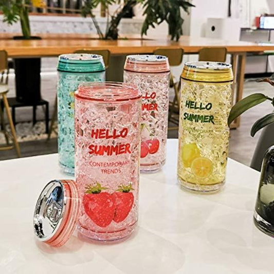Reusable Glass Water Bottle with Straw Lid