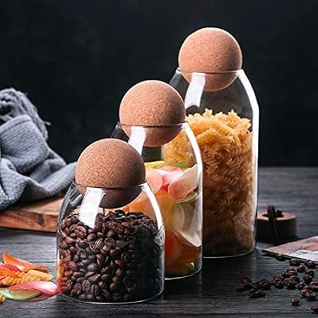 3pcs Glass Jar Set for Kitchen Storage