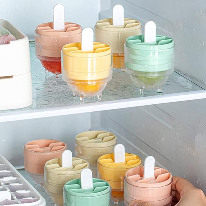 4pcs Ice Lolly Mold Set – Round Ice Jelly Maker