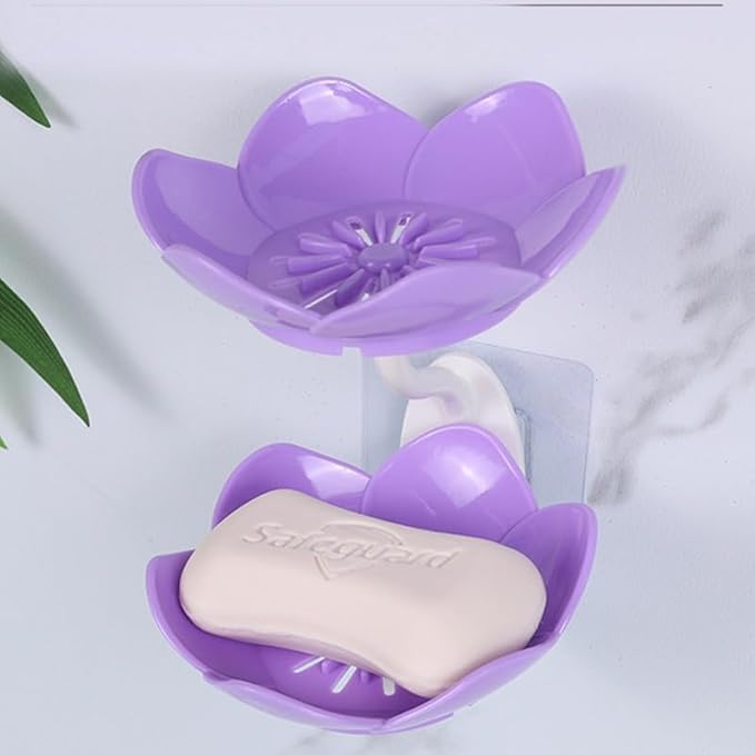 Wall-Mounted Lotus Soap Box – Double Layer Tray