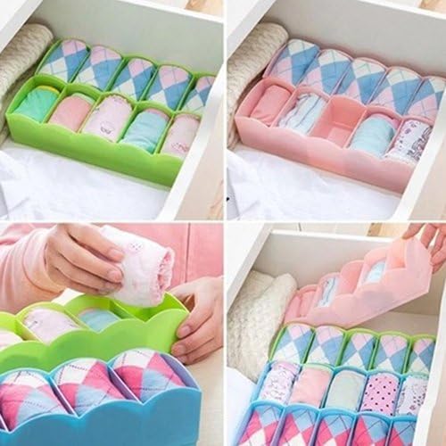 5-Grid Sock & Underwear Drawer Organizer – Plastic Storage Box