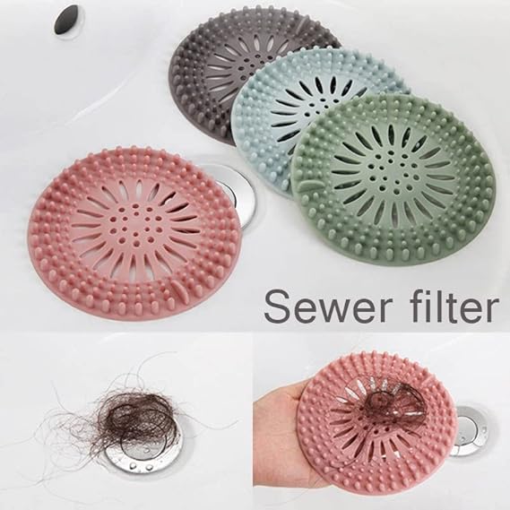 Silicone Hair Catcher Shower Drain Cover 1pc