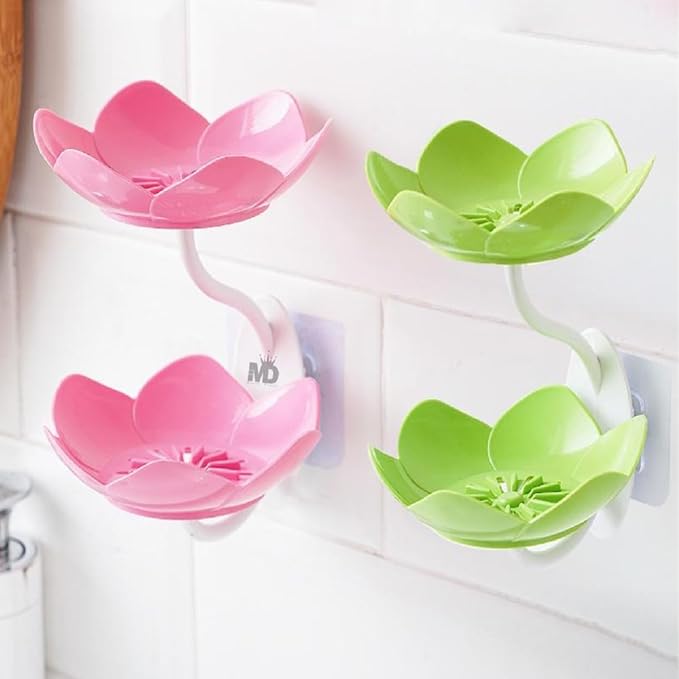 Wall-Mounted Lotus Soap Box – Double Layer Tray