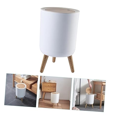 Wooden High-Foot Round Dustbin – Heavy Quality Bin
